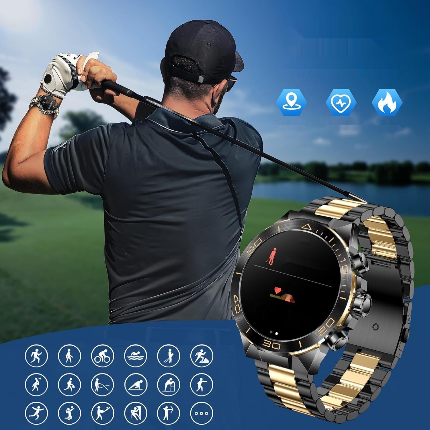 Smartwatch MiracDan 1.43'' AMOLED, IP68, 107+ Dyscyplin Fitness