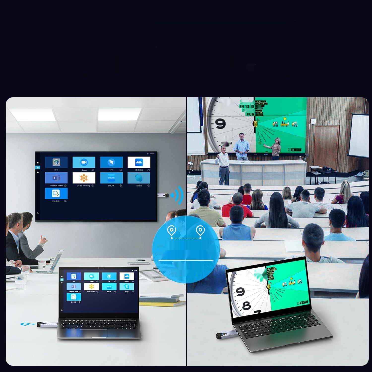 Bezprzewodowy transmiter i odbiornik HDMI – HD 1080p @ 60 Hz 165 FT/50 m