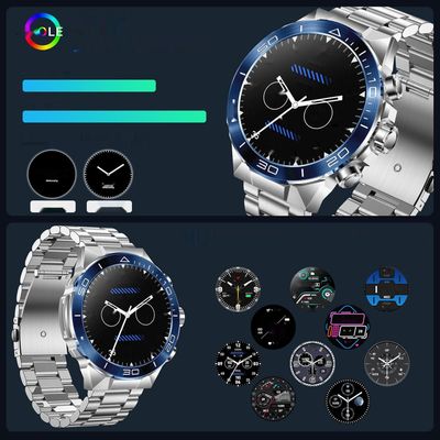 MiracDan Męski Smartwatch, AMOLED 1,43", Bluetooth 5.2, IP68, srebrny