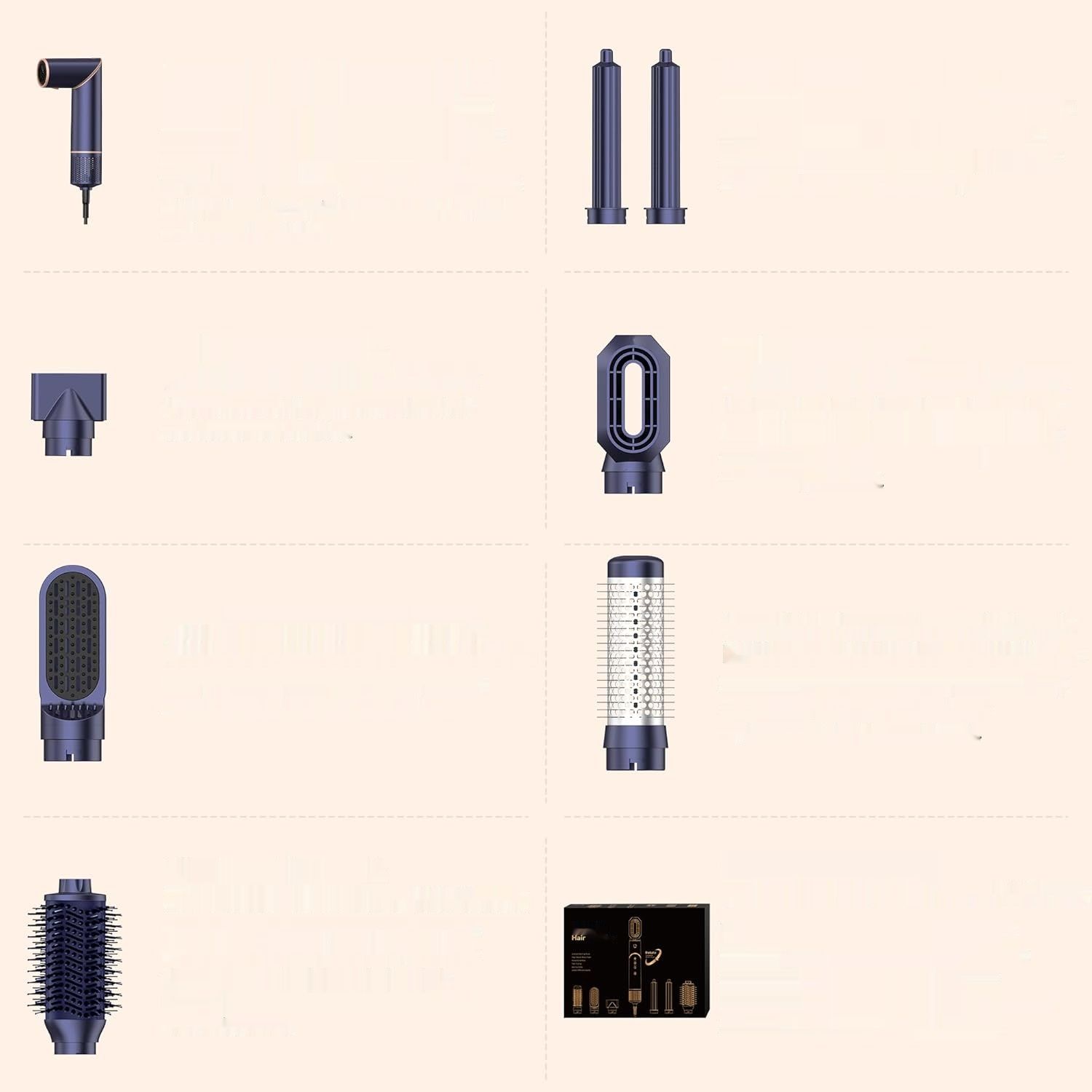 UKLISS 7 w 1 Pro Airstyler i Szybkoschnąca Suszarka do Włosów z Jonizacją