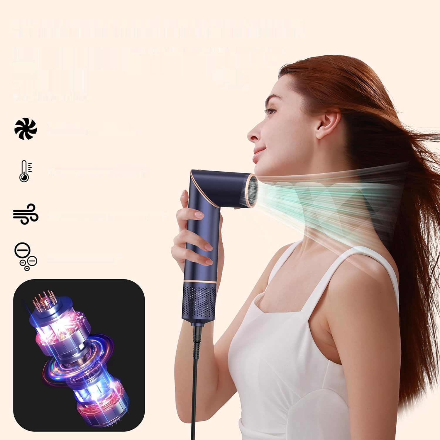 UKLISS 7 w 1 Pro Airstyler i Szybkoschnąca Suszarka do Włosów z Jonizacją