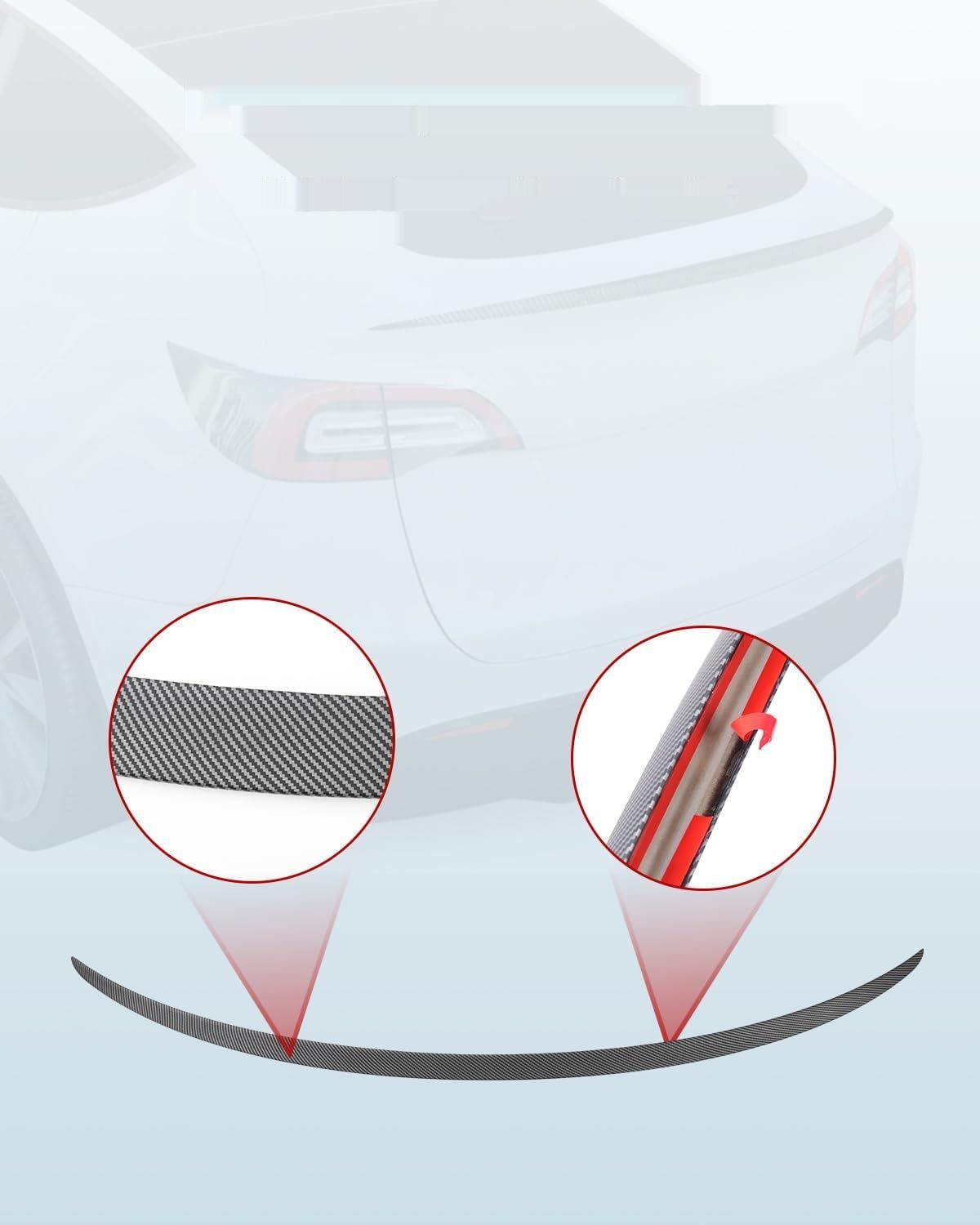 BASENOR Spoiler tylny dla Tesla Model Y, z matowego włókna węglowego