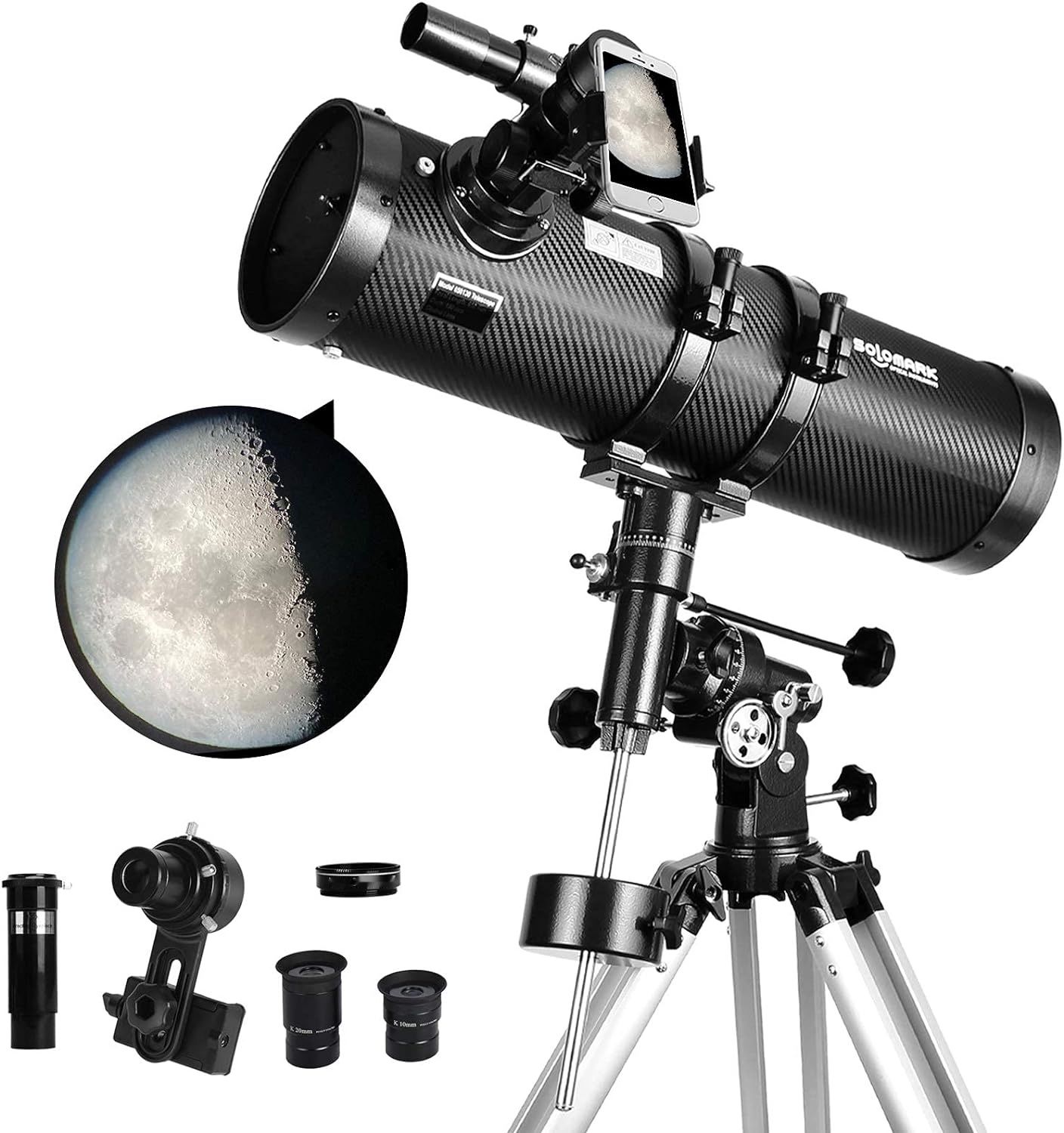 Teleskop 130EQ Newton Reflektor dla Dorosłych z Adapterem do Smartfona