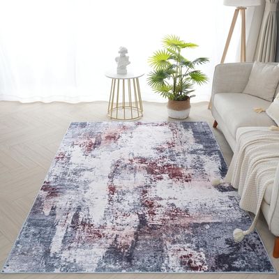 Xfrog Vintage Abstrakcyjny Dywan (Czerwony/Szary, 120 x 160 cm)