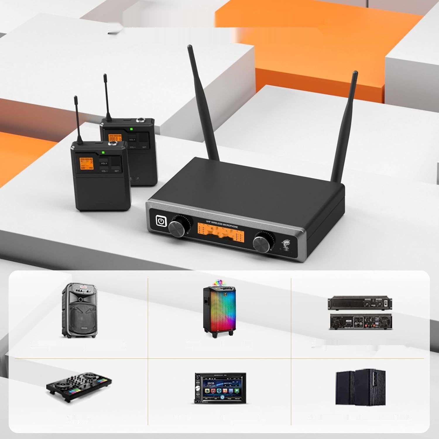 Bezprzewodowy system mikrofonowy TONOR z mikrofonem nagłownym/lavalier