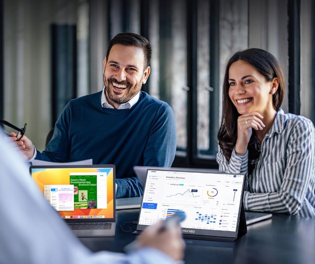 Przenośny monitor HONGO 15,6" 1920x1080 USB-C HDMI wbudowane głośniki