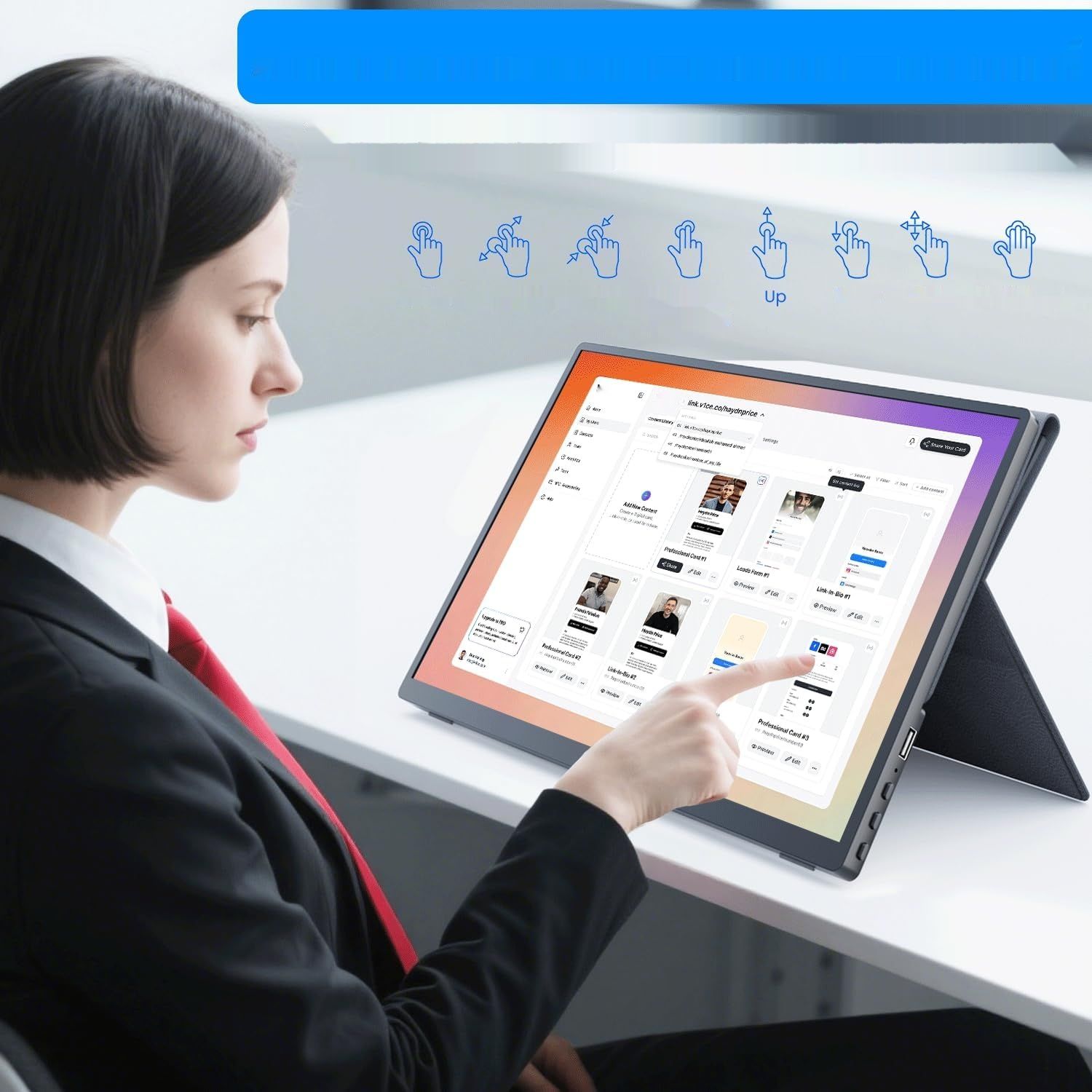 Przenośny monitor z ekranem dotykowym, 14-calowy ekran dotykowy IPS