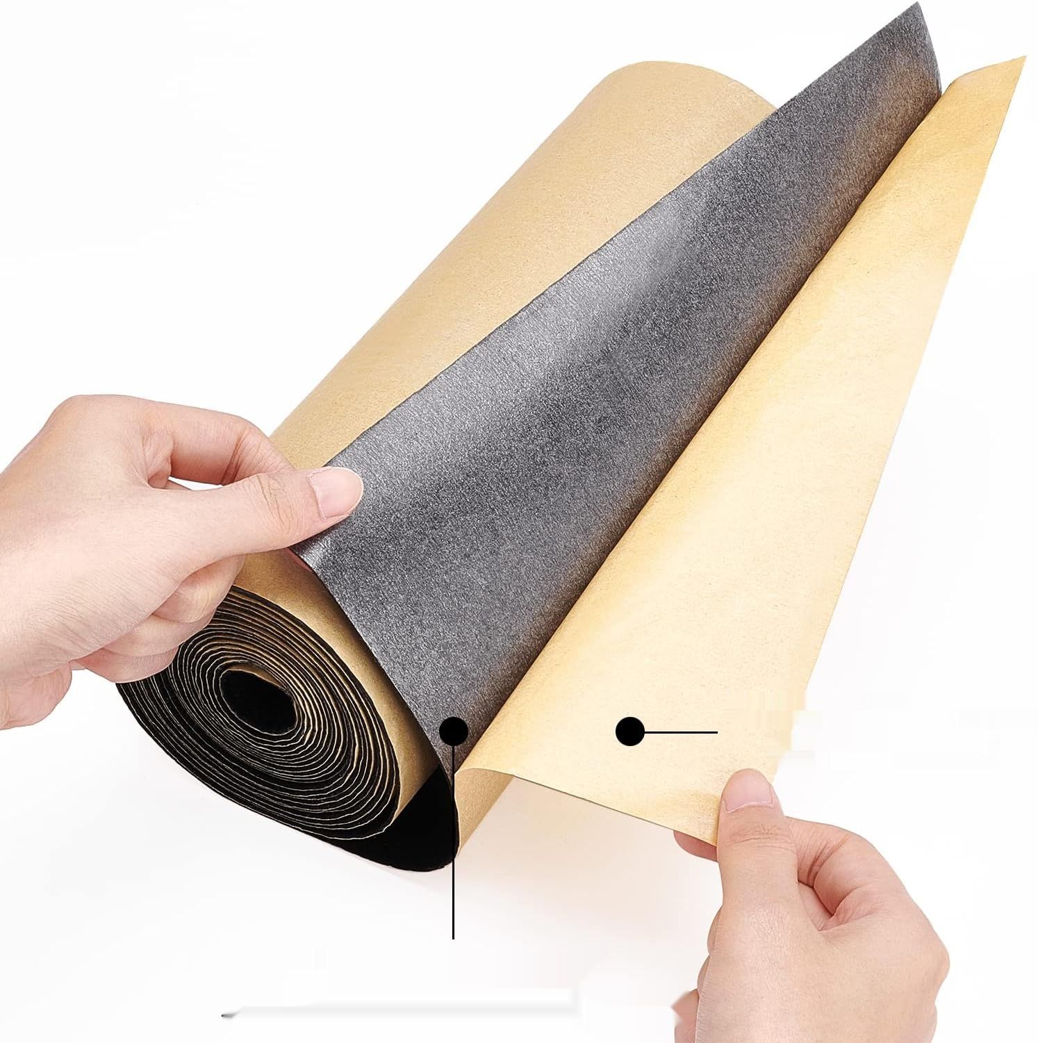 BENECREAT 4 x 25 cm czarna samoprzylepna welurowa podszewka, welurowy