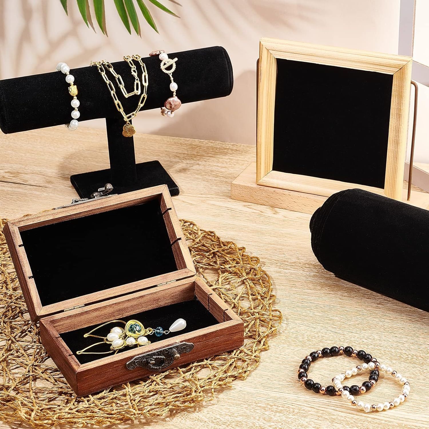 BENECREAT 4 x 25 cm czarna samoprzylepna welurowa podszewka, welurowy