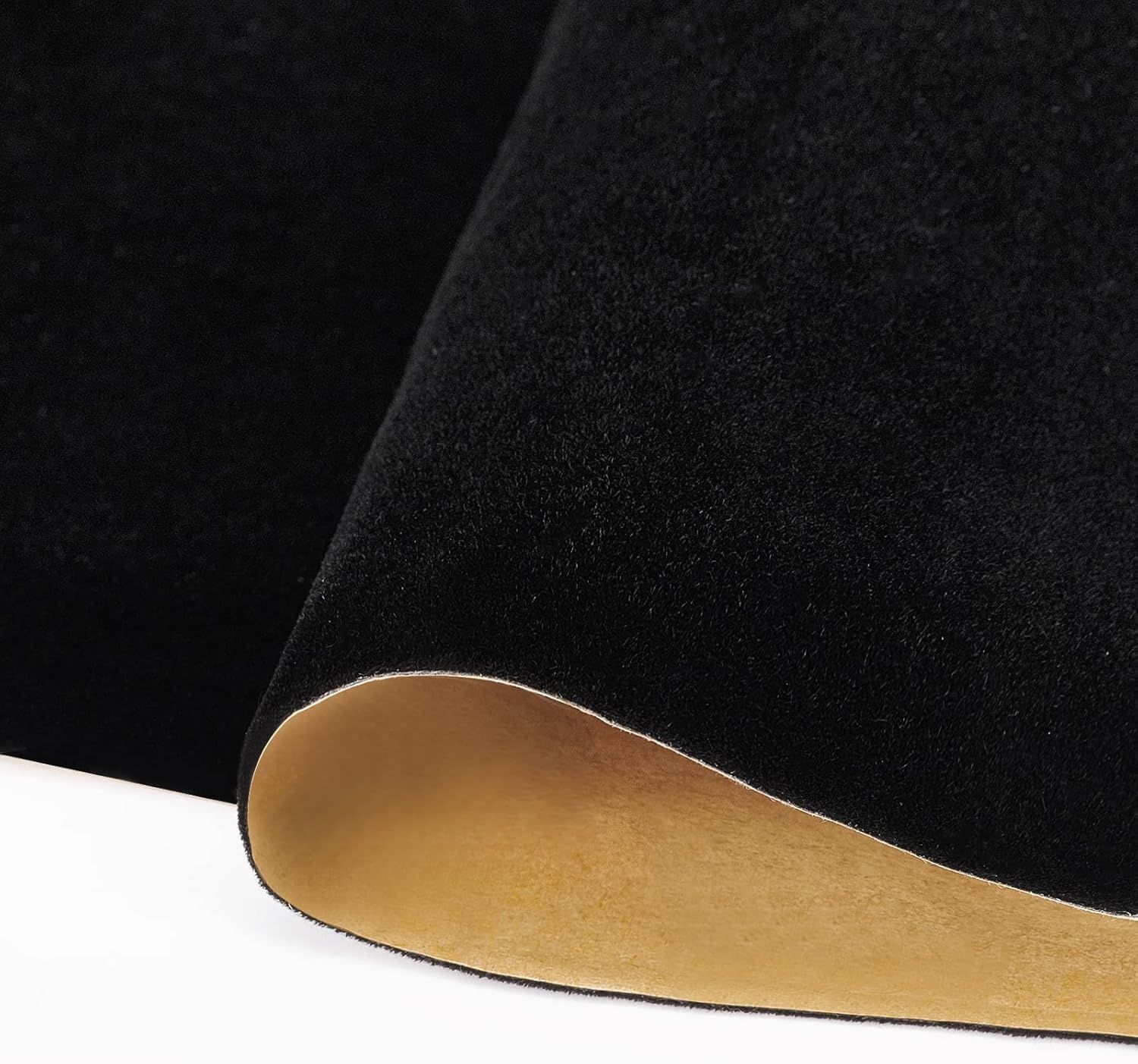 BENECREAT 4 x 25 cm czarna samoprzylepna welurowa podszewka, welurowy
