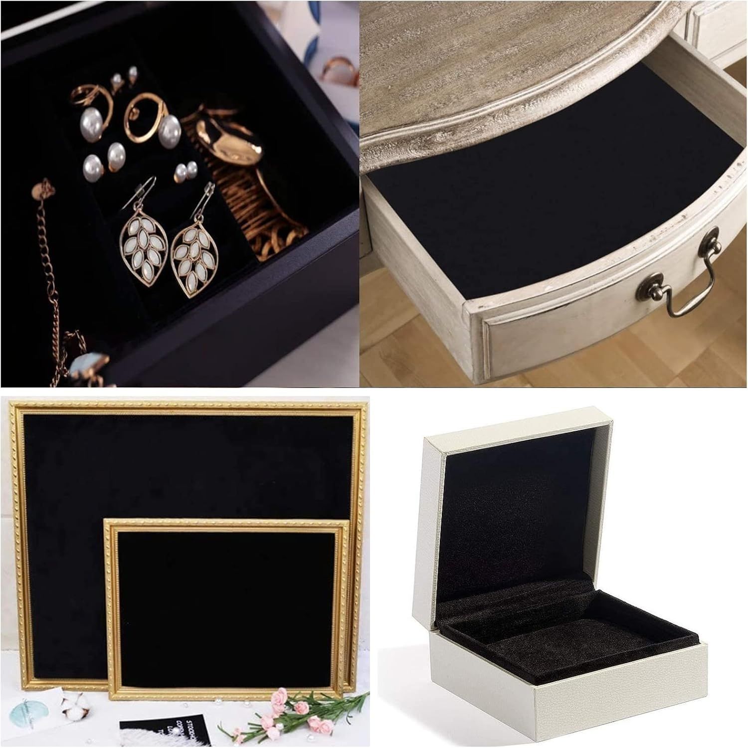 BENECREAT Samoprzylepny ciemnozielony welur 4 m x 25 cm