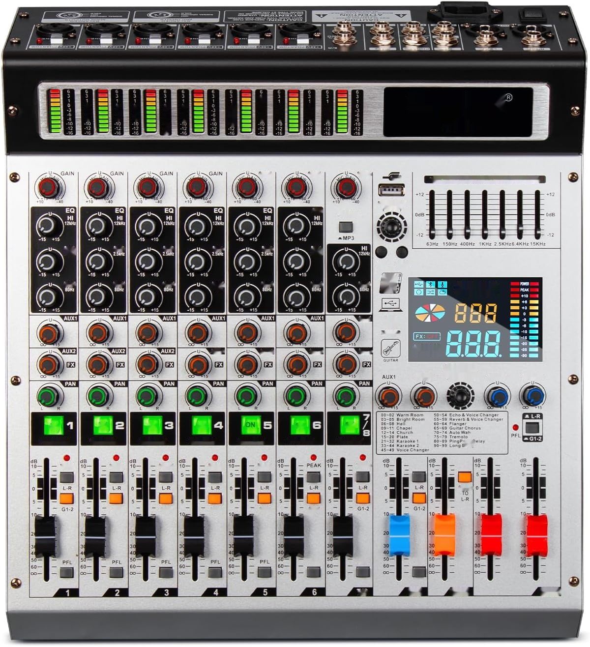 Depusheng AG8 Profesjonalny mikser DJ 8‑kanałowy, 99‑bitowy DSP