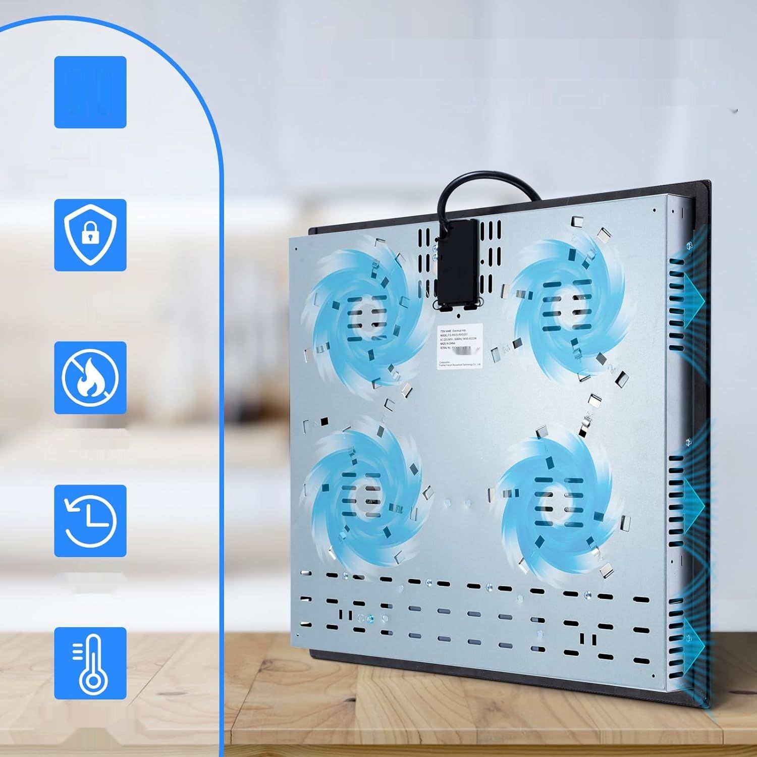 Płyta ceramiczna KICHPOWER 60 cm, 4 pola grzewcze, sterowanie dotykowe 6000 W