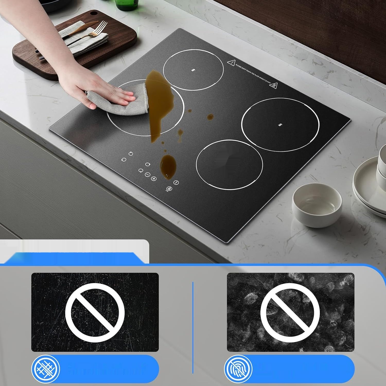 Płyta ceramiczna KICHPOWER 60 cm, 4 pola grzewcze, sterowanie dotykowe 6000 W