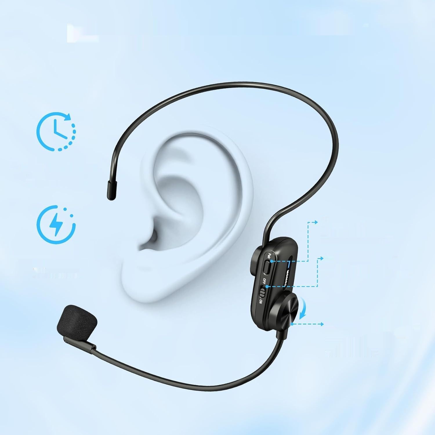 TONOR K11 – przenośny 15W wzmacniacz głosu z mikrofonem bezprzewodowym Bluetooth