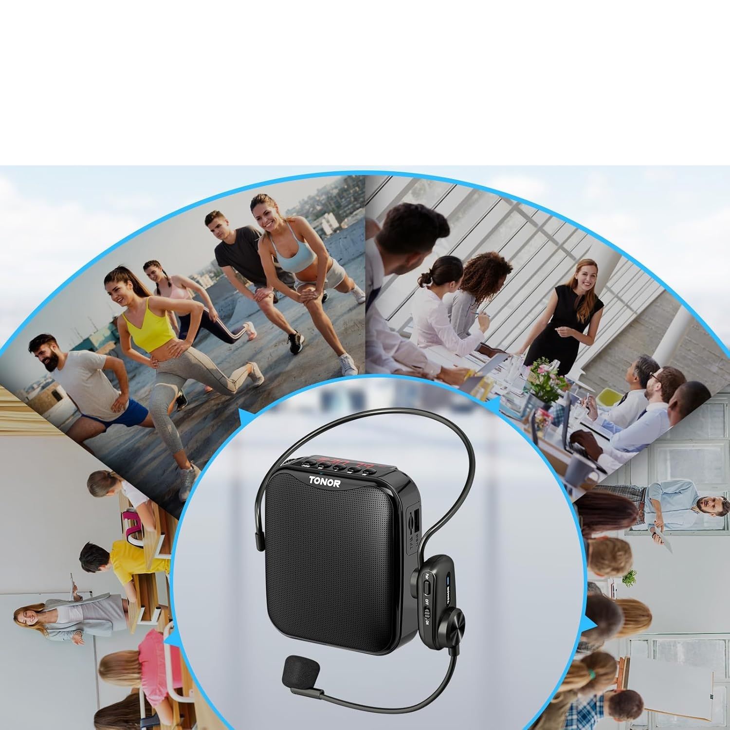 TONOR K11 – przenośny 15W wzmacniacz głosu z mikrofonem bezprzewodowym Bluetooth