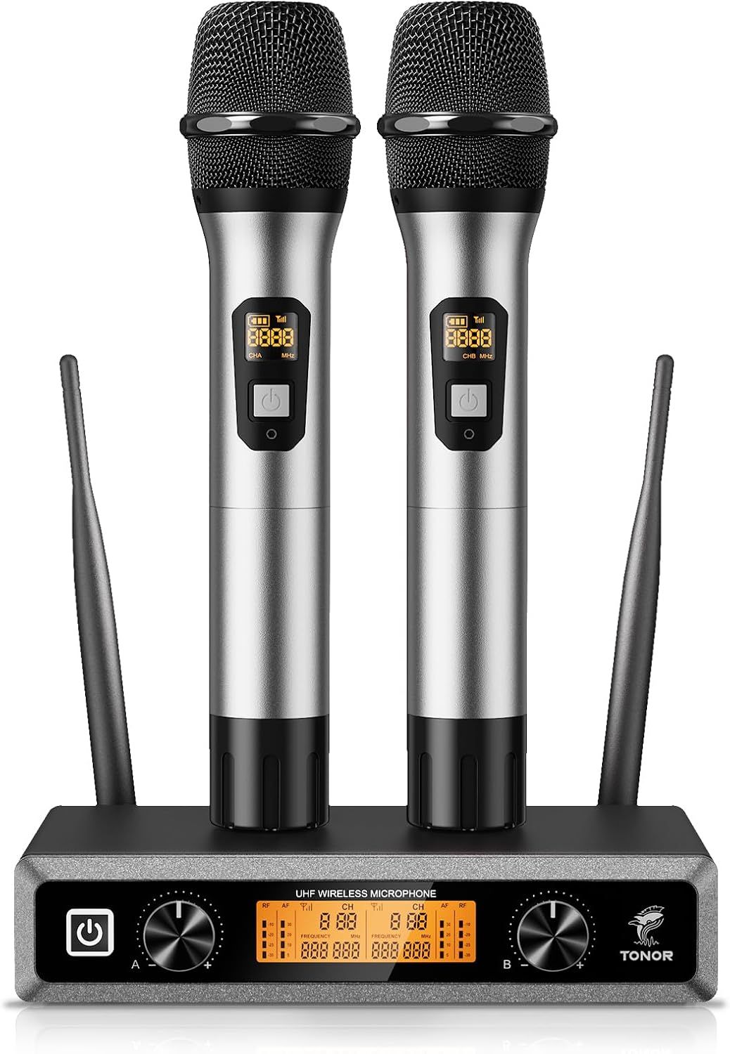 TONOR TW820 – Podwójny bezprzewodowy mikrofon UHF do karaoke i wydarzeń