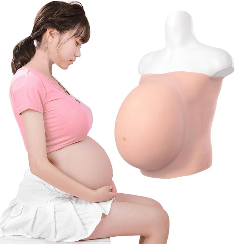 YRZGSAWJ – Realistyczny silikonowy brzuch ciążowy 6–9 miesiąc