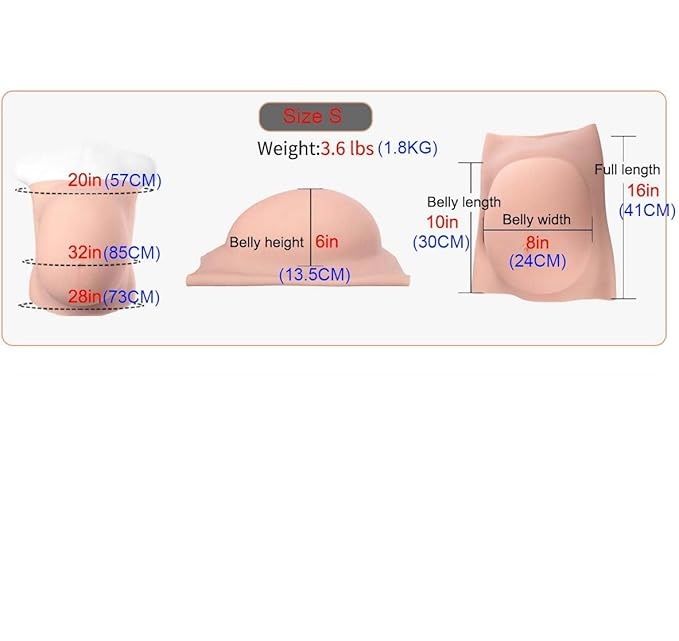 YRZGSAWJ – Realistyczny silikonowy brzuch ciążowy 6–9 miesiąc