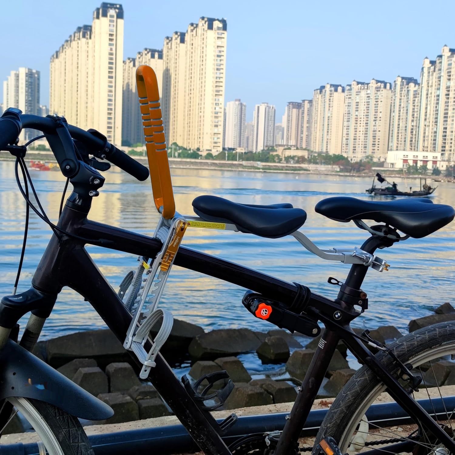 Przedni fotelik rowerowy UrRider dla dzieci 2–6 lat – składany, ultralekki, beznarzędziowy