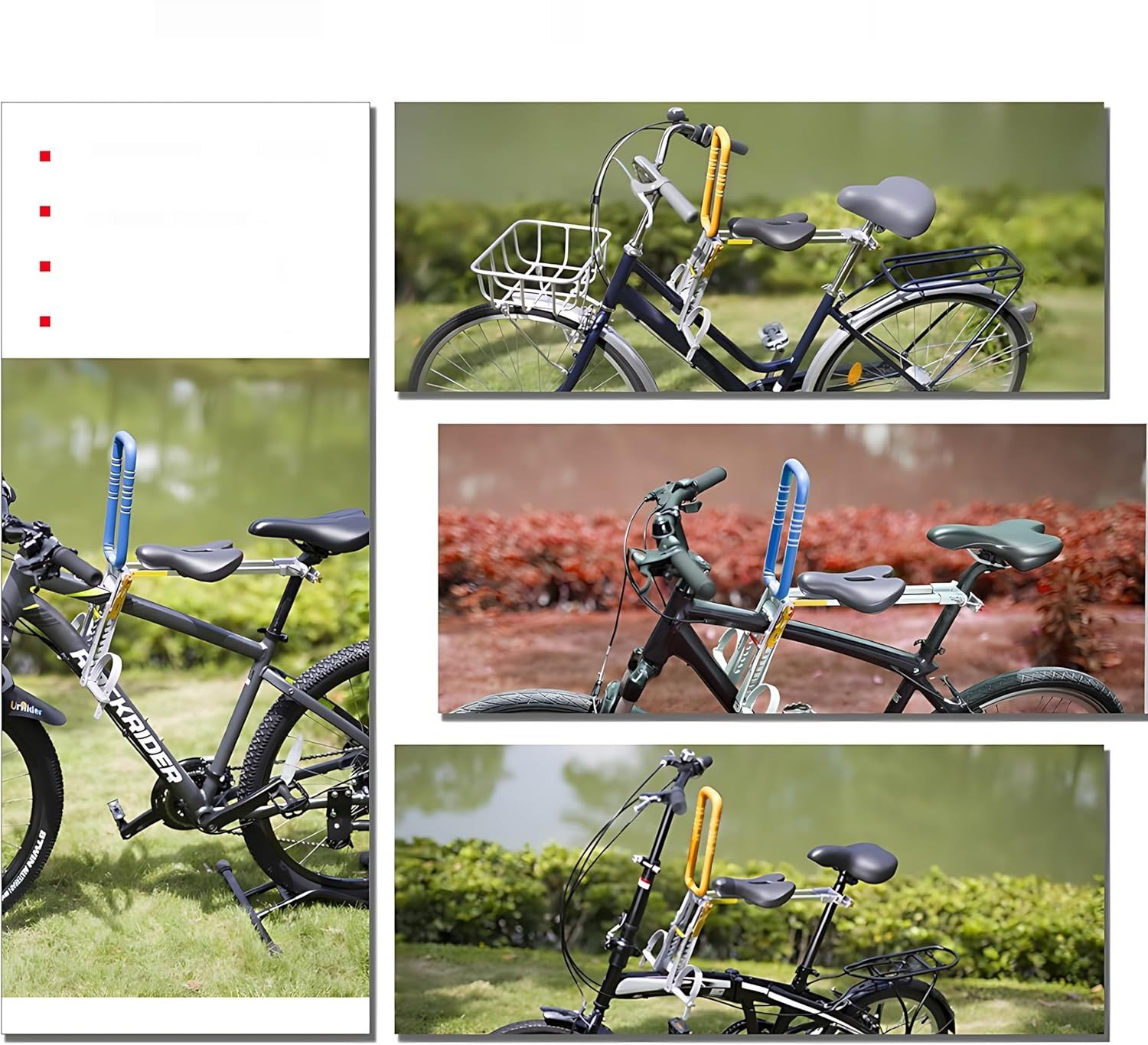 Przedni fotelik rowerowy UrRider dla dzieci 2–6 lat – składany, ultralekki, beznarzędziowy