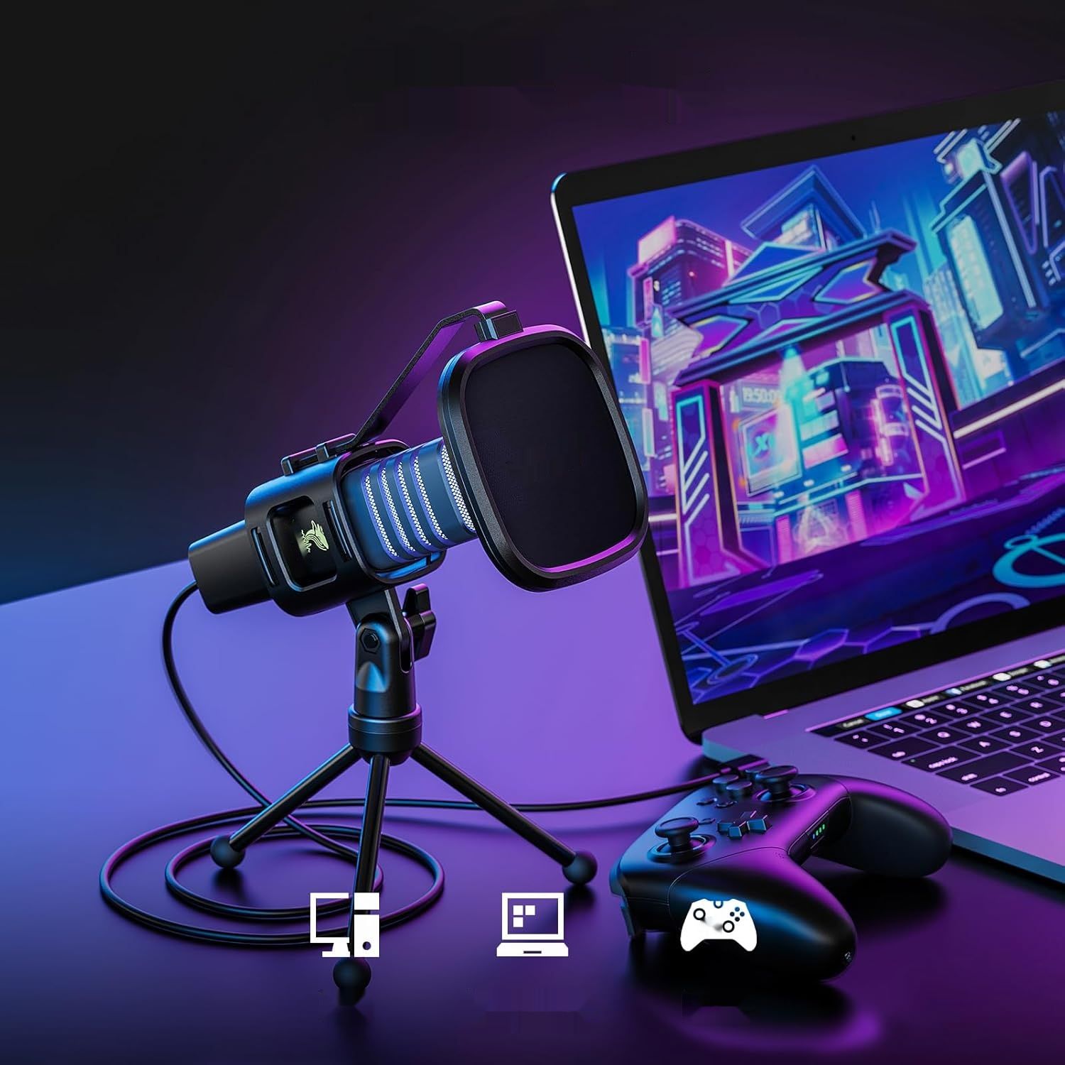 TONOR TC30 RGB – Mikrofon USB do gier, streamingu i podcastu