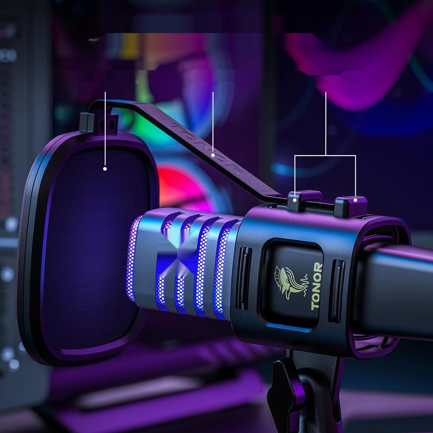 TONOR TC30 RGB – Mikrofon USB do gier, streamingu i podcastu