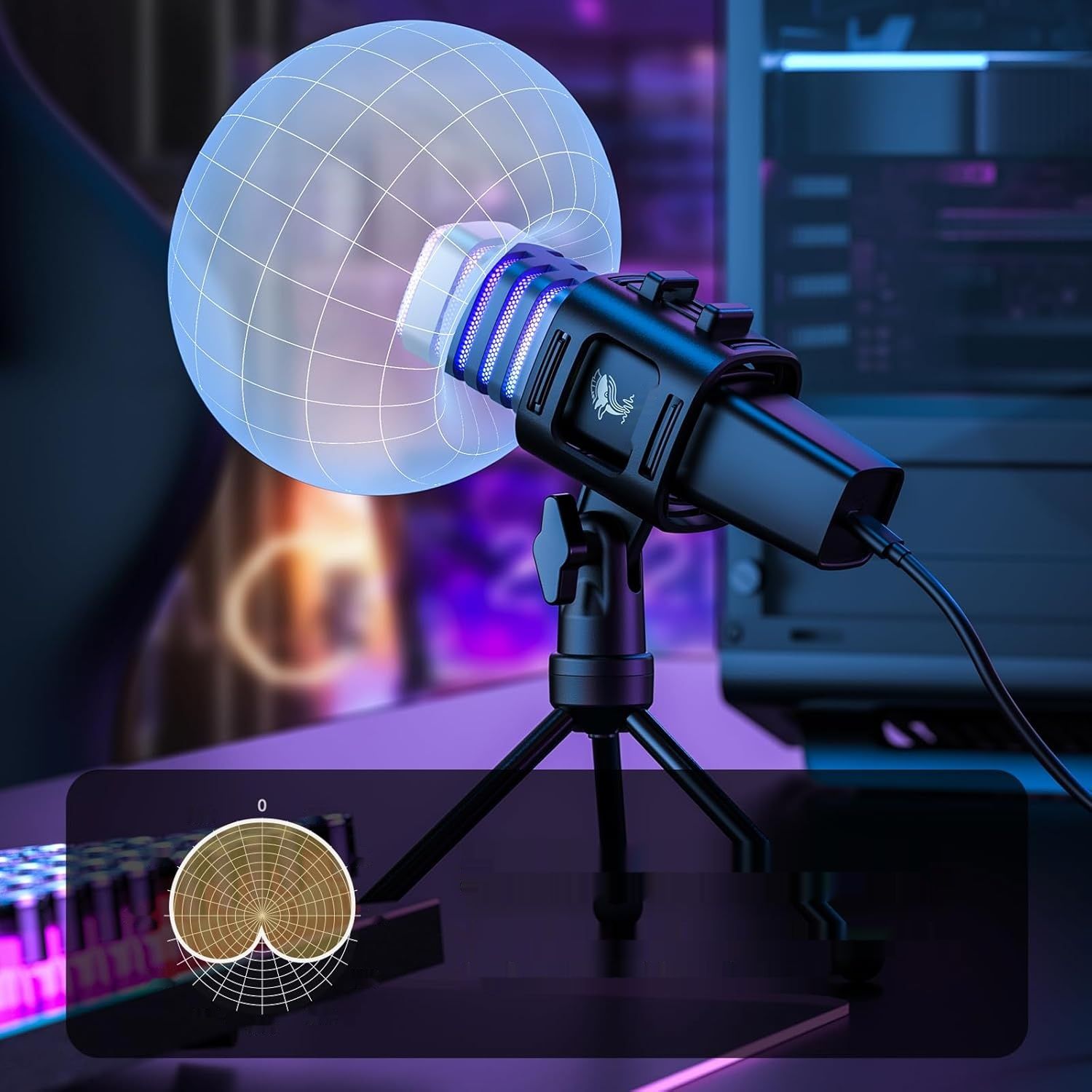 TONOR TC30 RGB – Mikrofon USB do gier, streamingu i podcastu