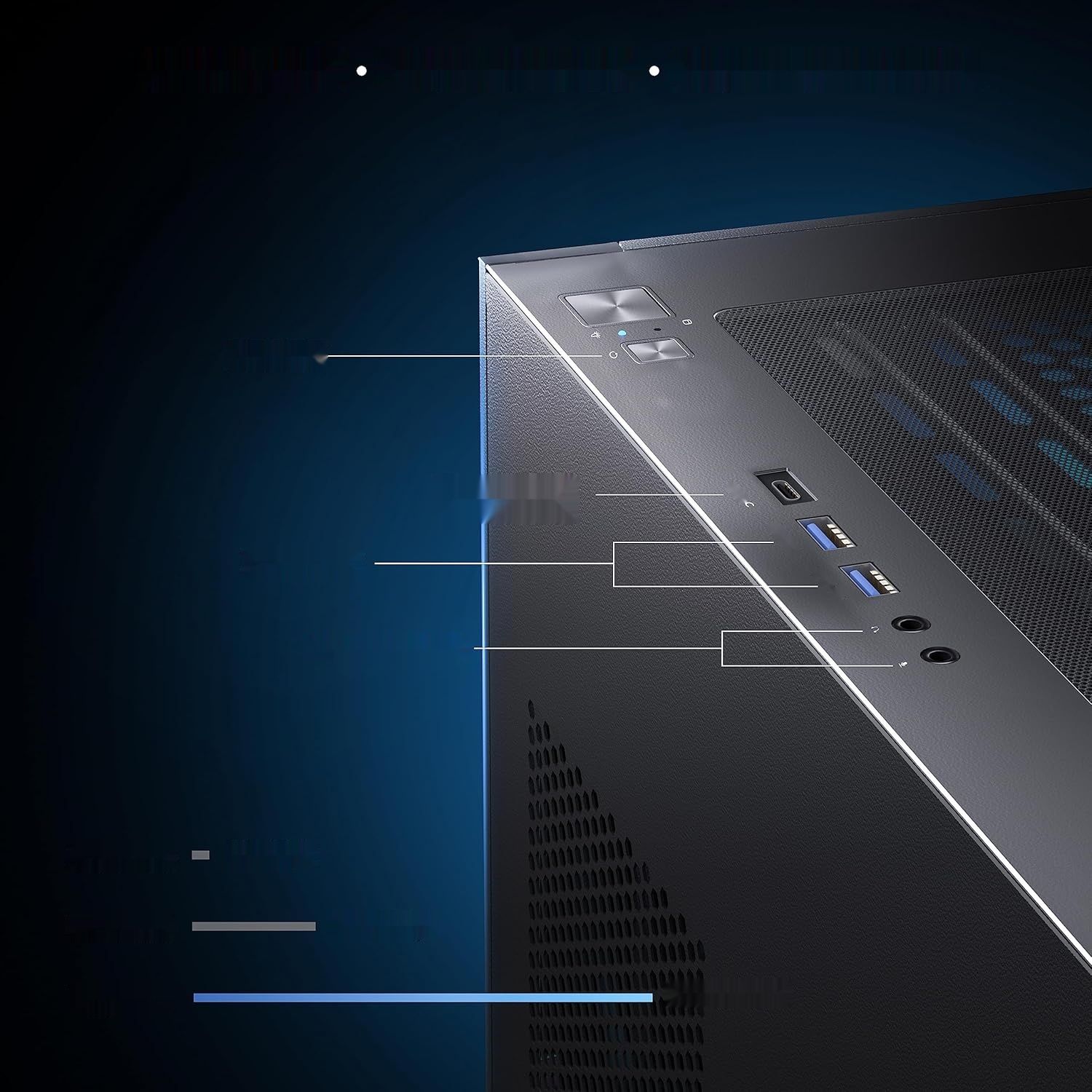 MUSETEX Obudowa PC ATX z wstępnie zainstalowanymi 6 wentylatorami PWM