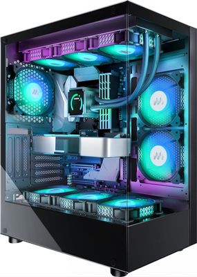 MUSETEX Obudowa PC ATX z wstępnie zainstalowanymi 6 wentylatorami PWM