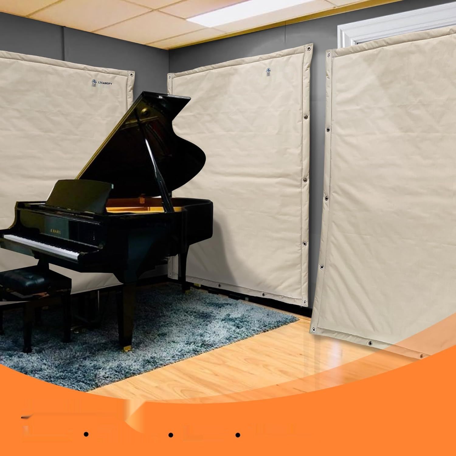 Dźwiękoszczelny sufit do nagrań – 1,35 x 2 m, dźwiękochłonna płyta