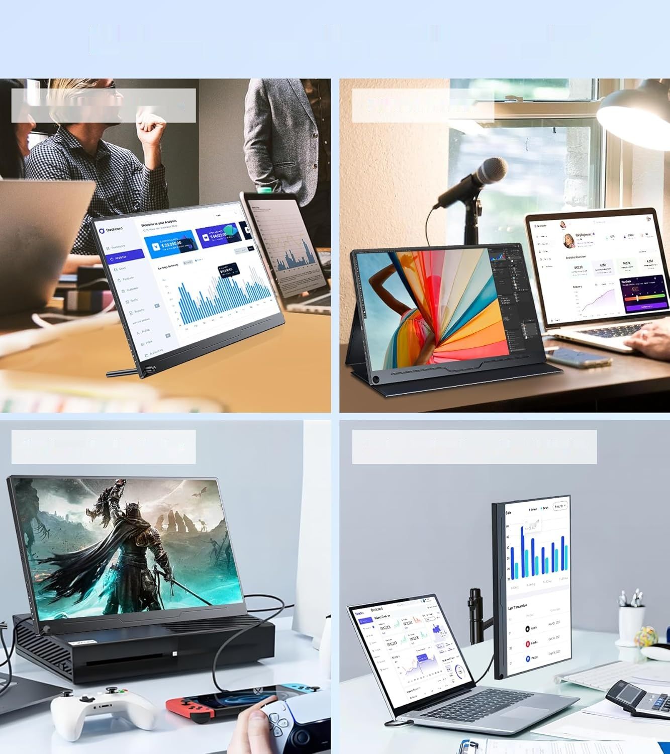 Przenośny monitor 15,6" 4K UHD 3840x2160 HDMI USB‑C IPS do komputera