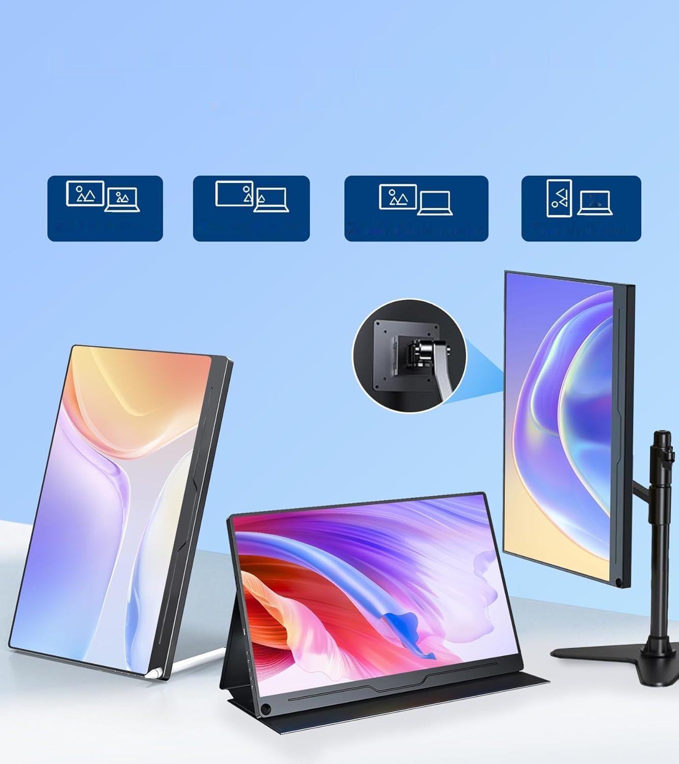 Przenośny monitor 15,6" 4K UHD 3840x2160 HDMI USB‑C IPS do komputera