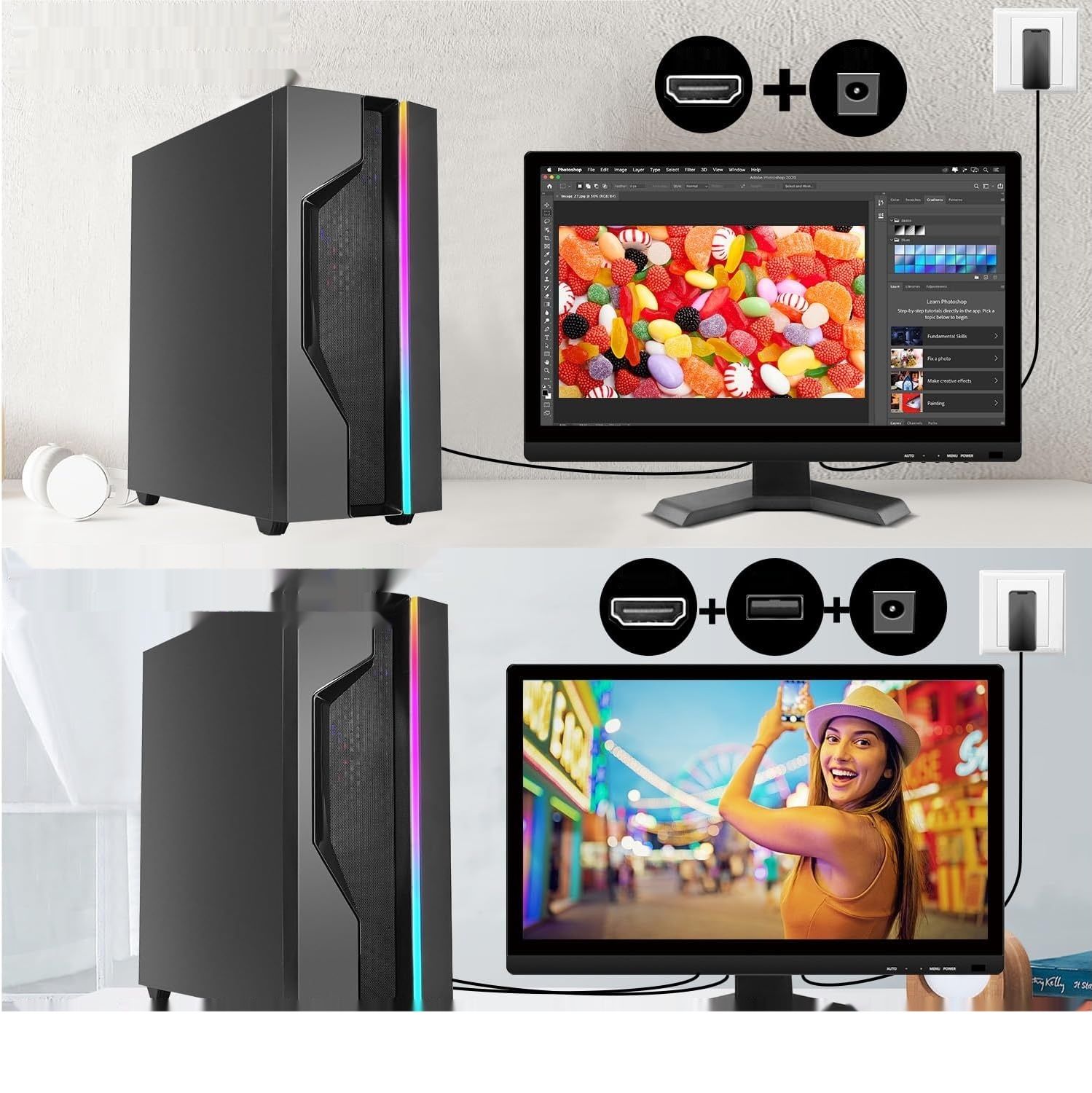 Touchscreen PC Monitor 21,5" Full HD 1920 x 1080P