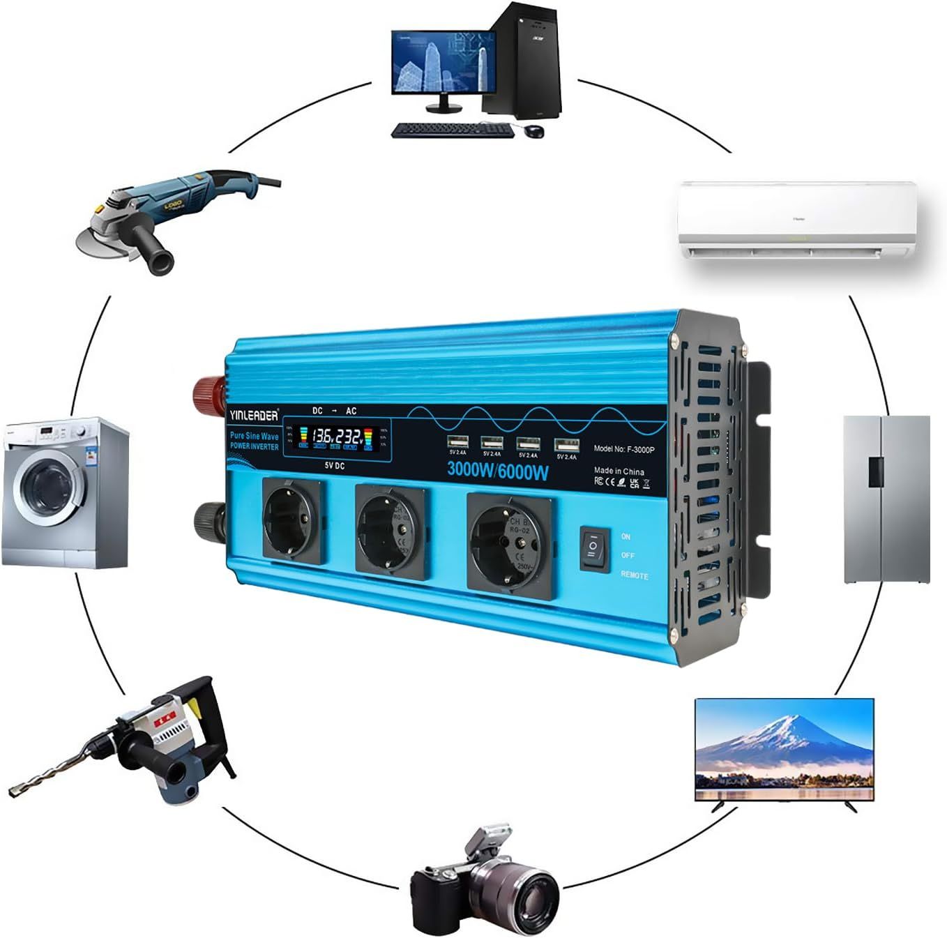 Yinleader Przetwornica Napięcia 3000W