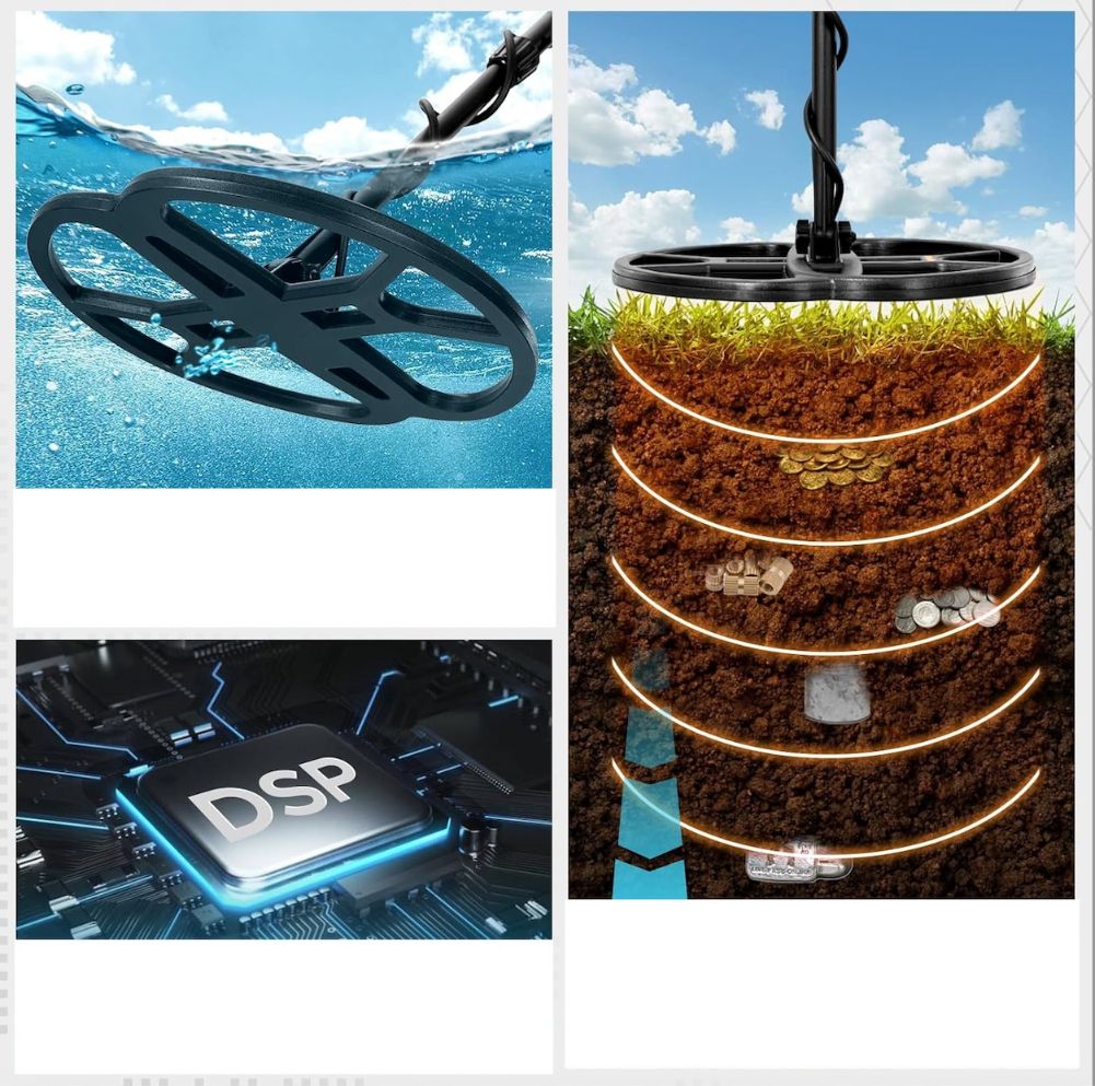 Profesjonalny wykrywacz metali 33 cm dla dorosłych z dużą, wodoodporną