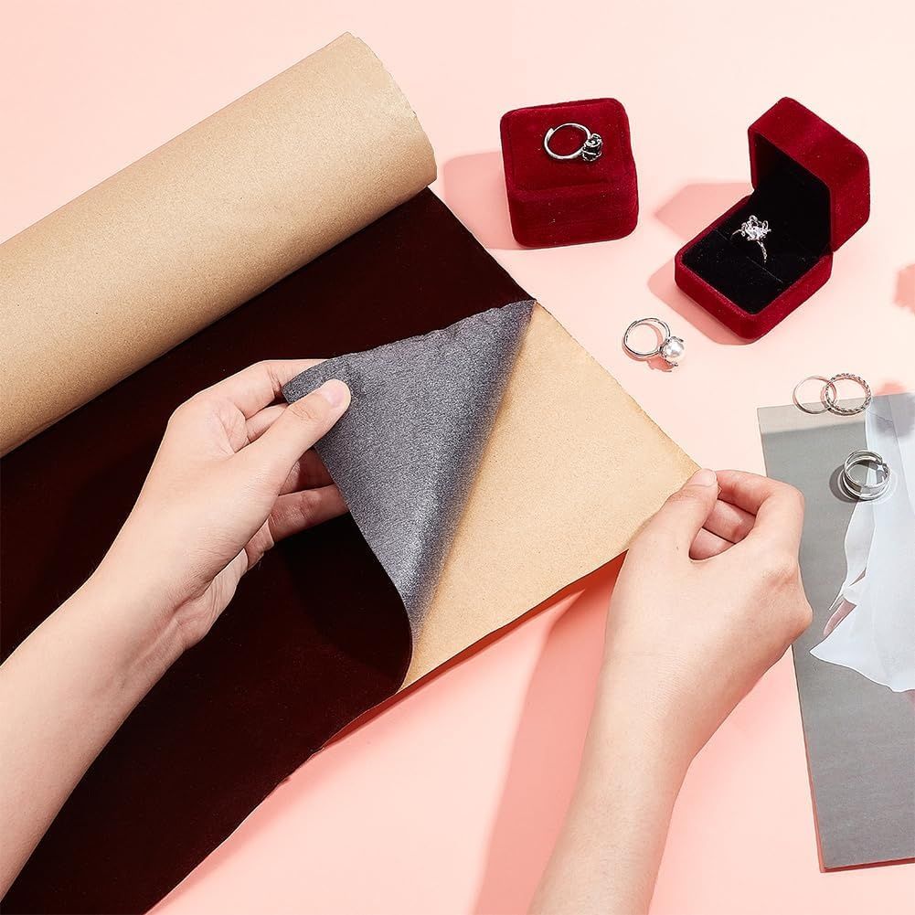 BENECREAT samoprzylepna brązowa welurowa folia flokowana 40 cm x 3 m