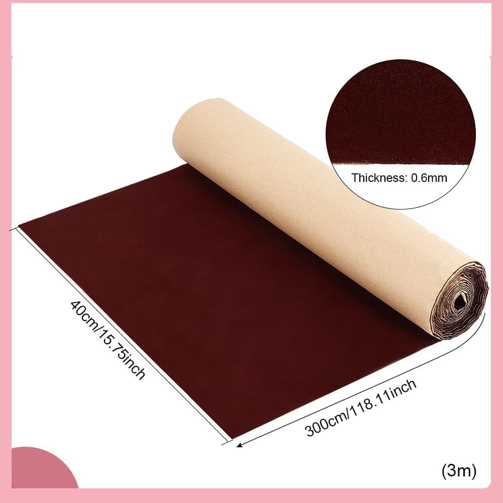 BENECREAT samoprzylepna brązowa welurowa folia flokowana 40 cm x 3 m