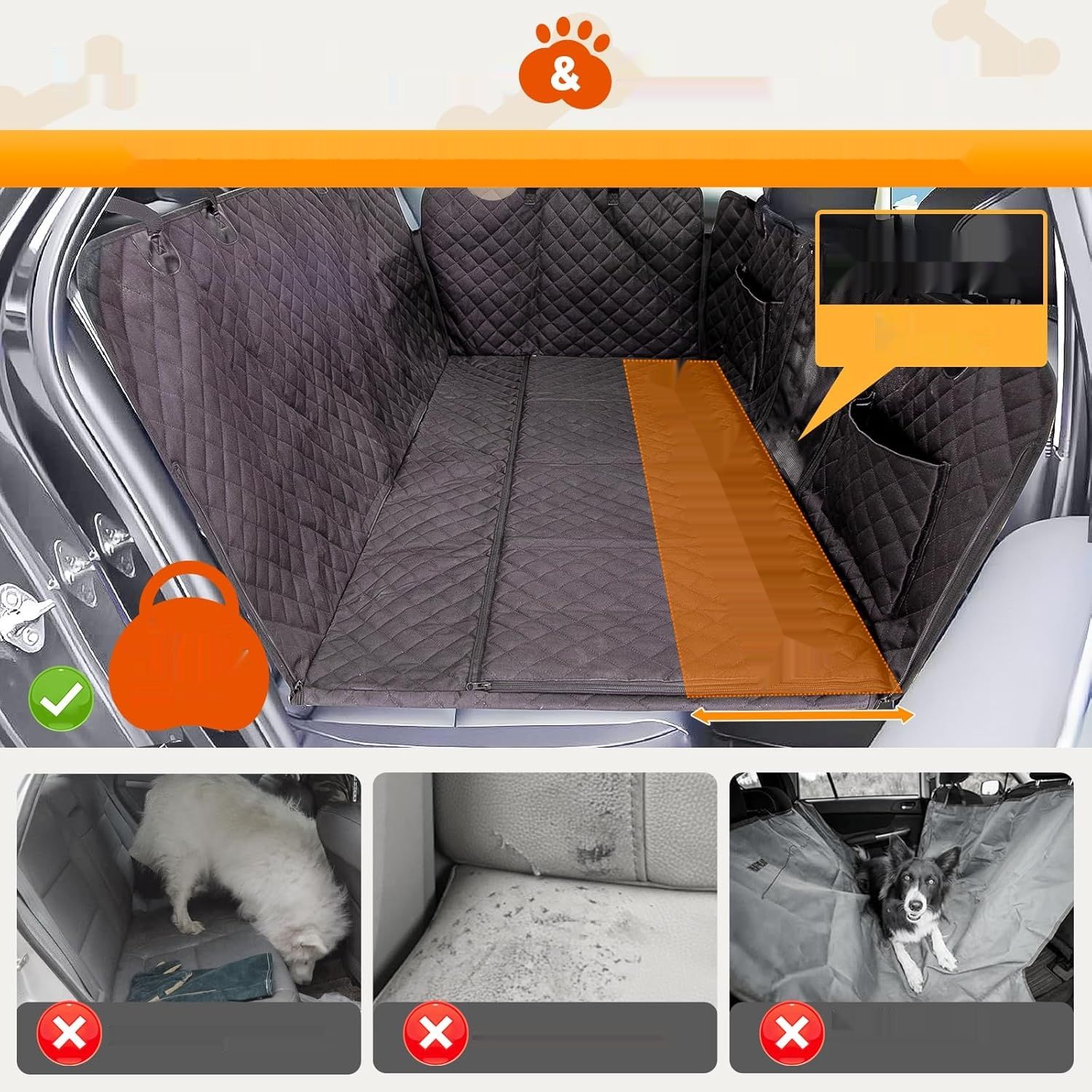 KingCamp pokrowiec na fotel samochodowy dla psa z twardym dnem