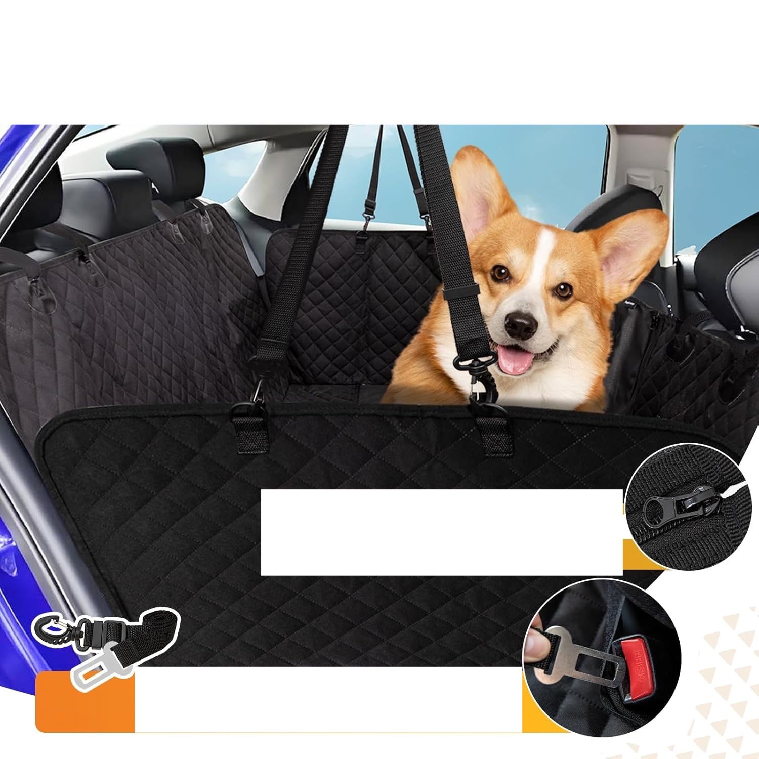 KingCamp pokrowiec na fotel samochodowy dla psa z twardym dnem