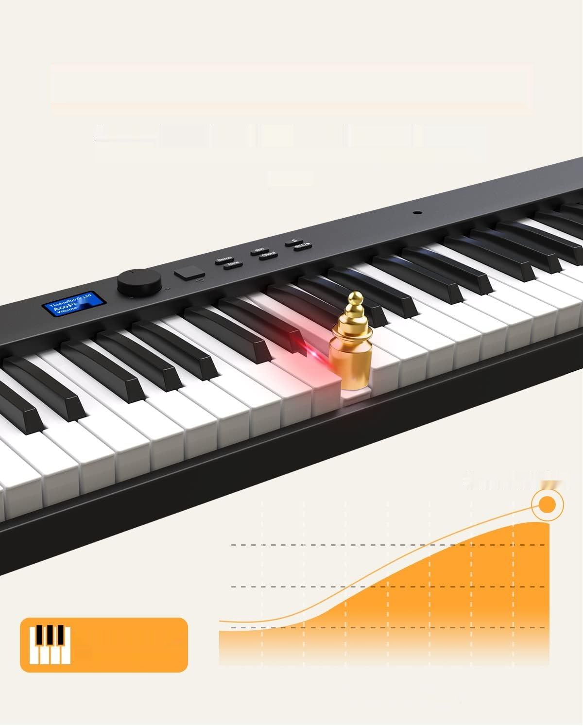 Składany keyboard pianinowy 88-klawiszowy, przenośny