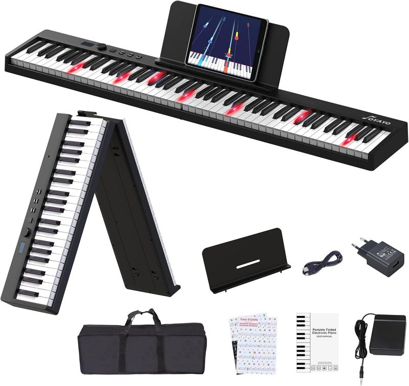 Składany keyboard pianinowy 88-klawiszowy, przenośny