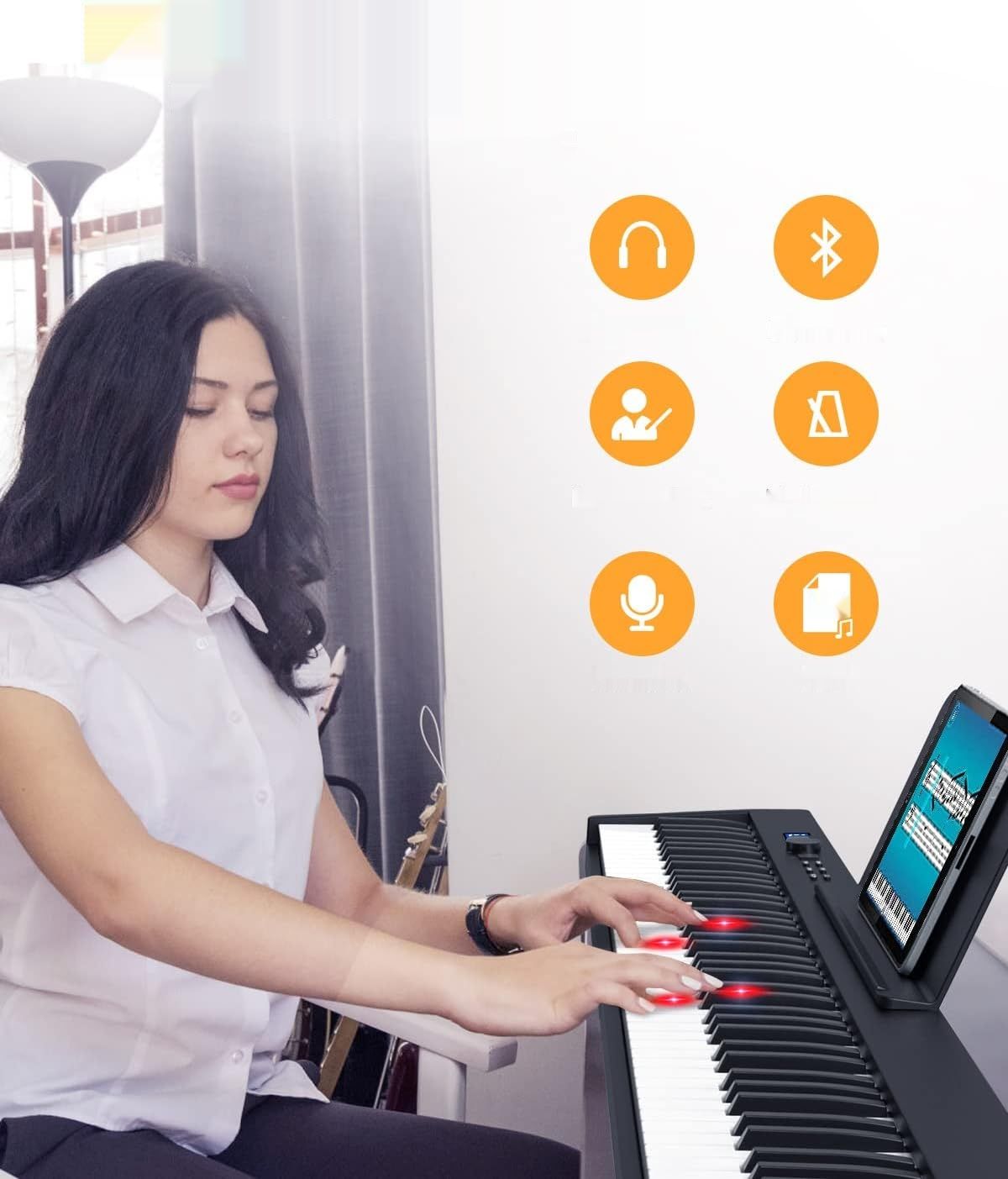 Składany keyboard pianinowy 88-klawiszowy, przenośny