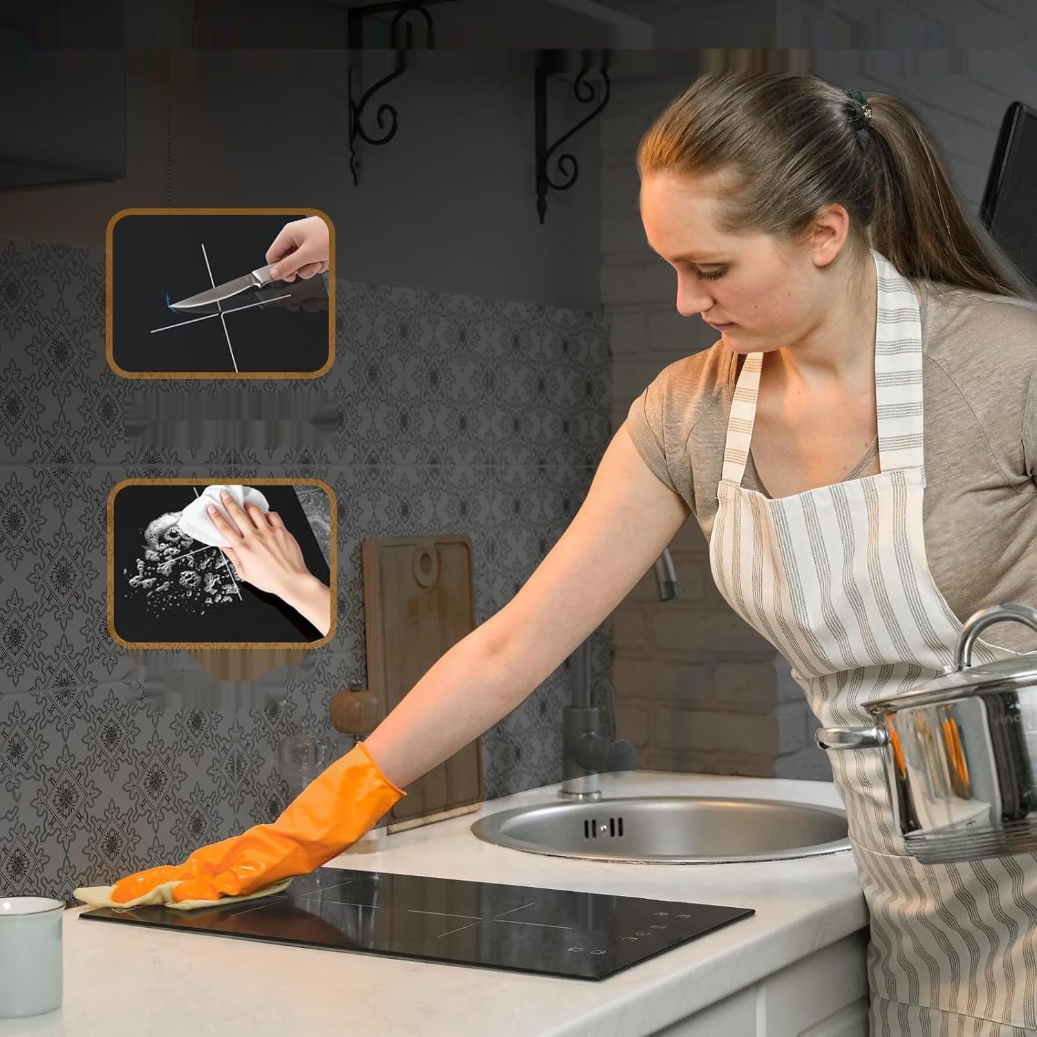 Płyta indukcyjna do zabudowy KICHPOWER 30 cm, 2 pola, 3300 W