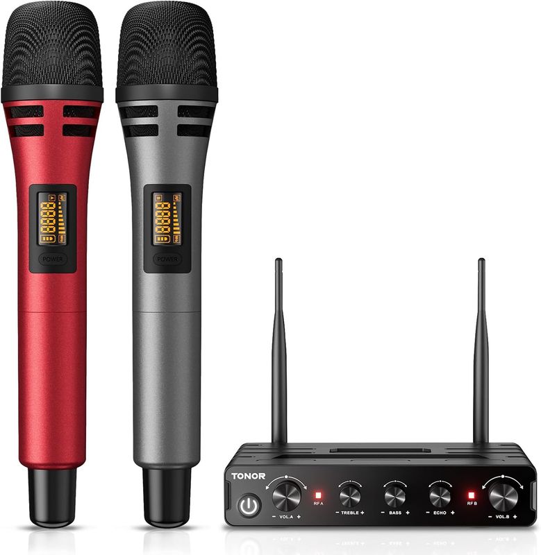 TONOR TW350 – Bezprzewodowy zestaw mikrofonów karaoke UHF