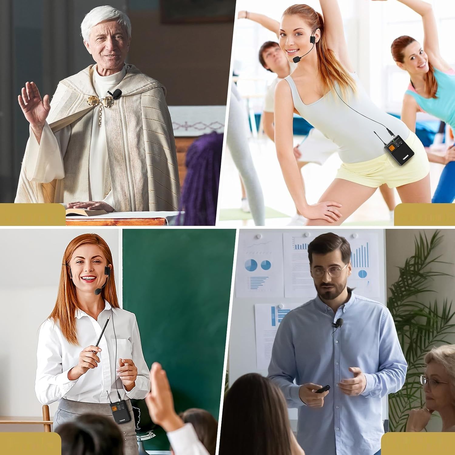 TONOR TW822 – Bezprzewodowy system mikrofonowy z mikrofonem nagłownym i krawatowym