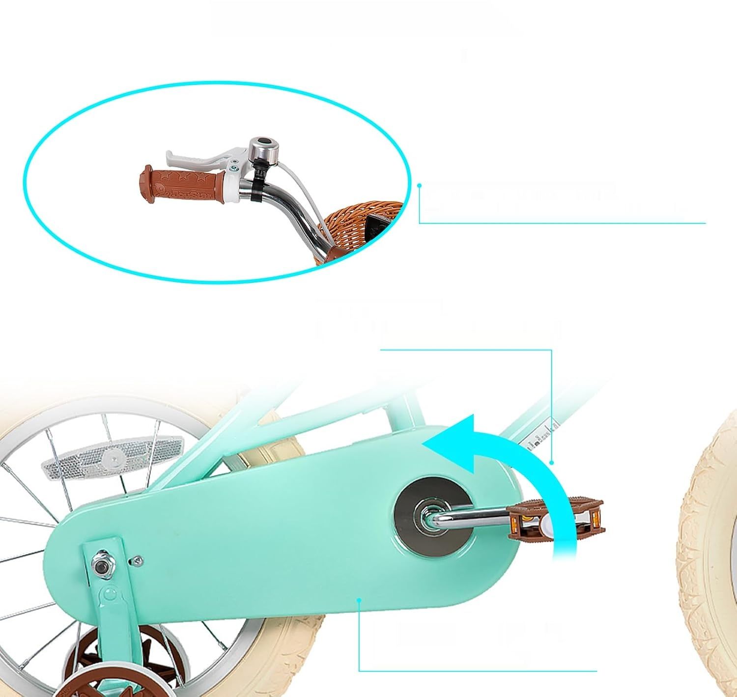 JOYSTAR Fantasy Princess – dziewczęcy rowerek 12–20 cali z kółkami bocznymi i koszykiem