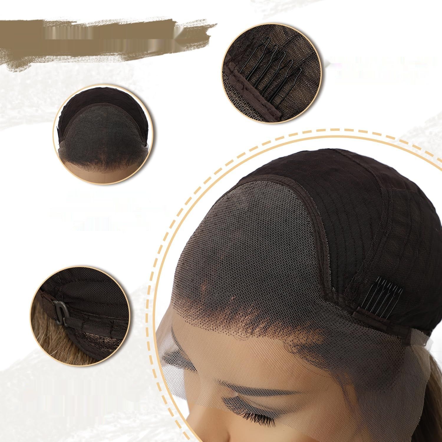 Brązowa peruka z frontem z koronki 13x4 Sapphirewigs, syntetyczna, o 2