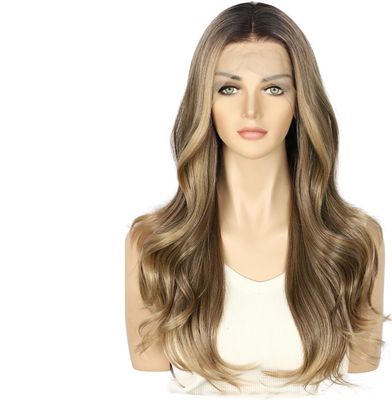Brązowa peruka z frontem z koronki 13x4 Sapphirewigs, syntetyczna