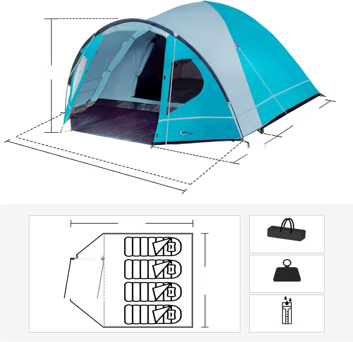 Namiot Portal 3–4 osobowy z przedsionkiem – wodoodporny, lekki namiot rodzinny